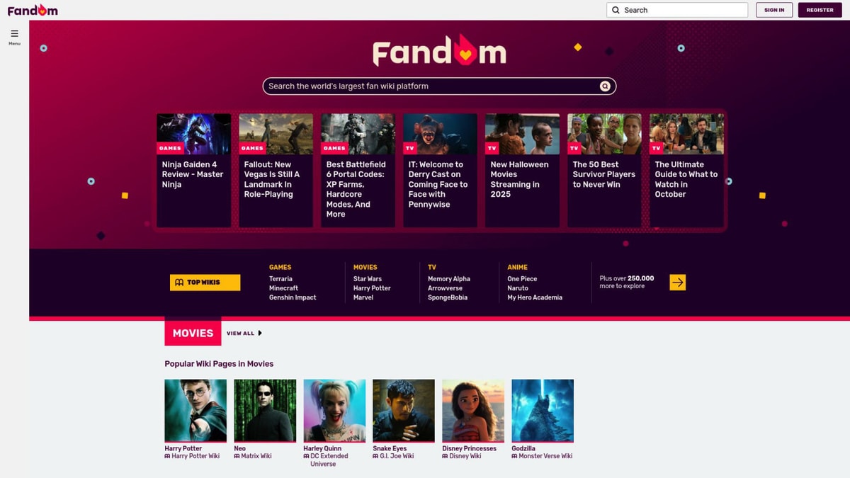 Fandom Downloader website homepage