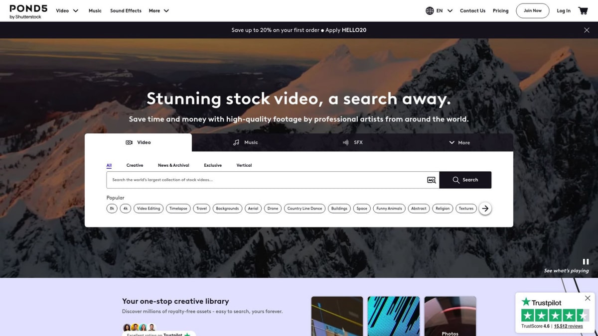 Pond5 Downloader website homepage