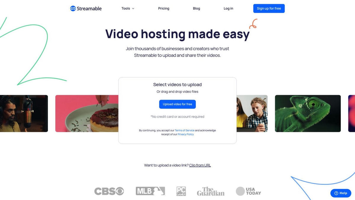 Streamable Downloader website homepage