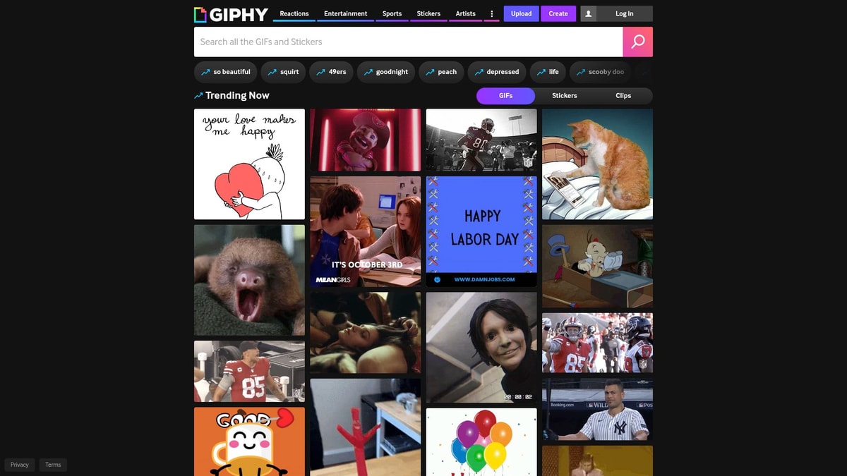 Giphy Downloader website preview