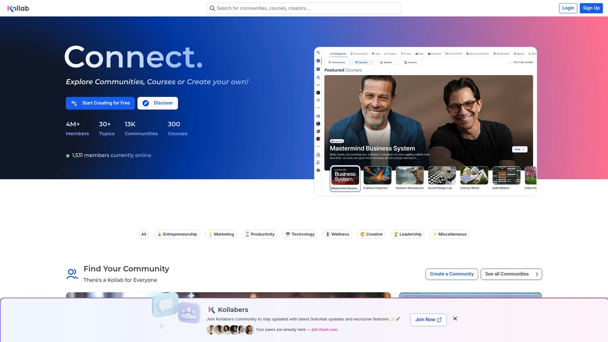 Gokollab Downloader website preview