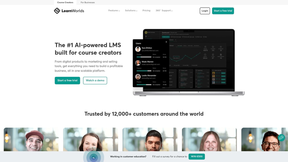 Learnworlds Downloader website preview