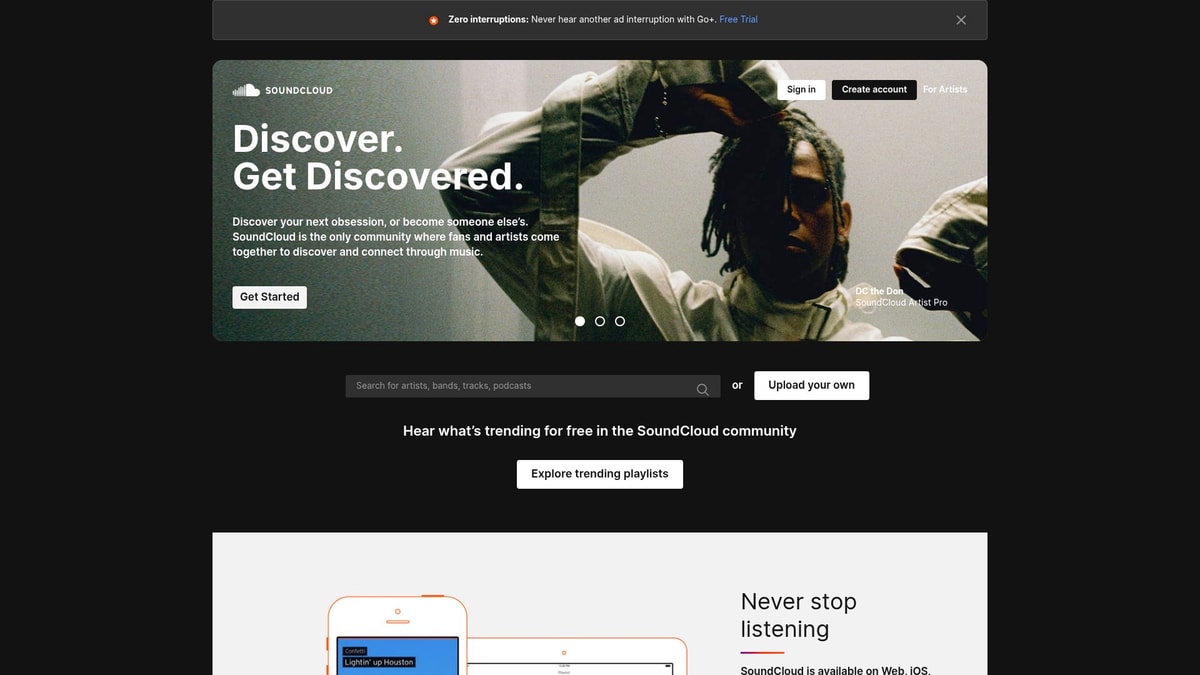 Soundcloud Downloader website preview
