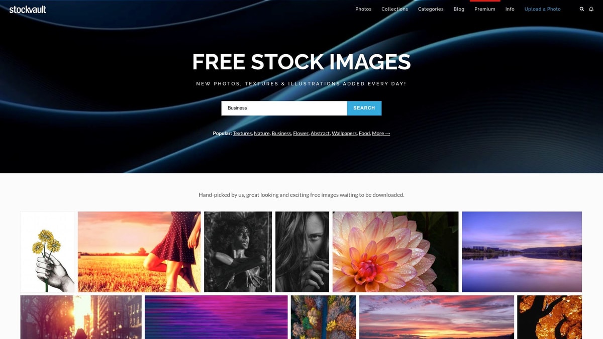 Stockvault Downloader website preview