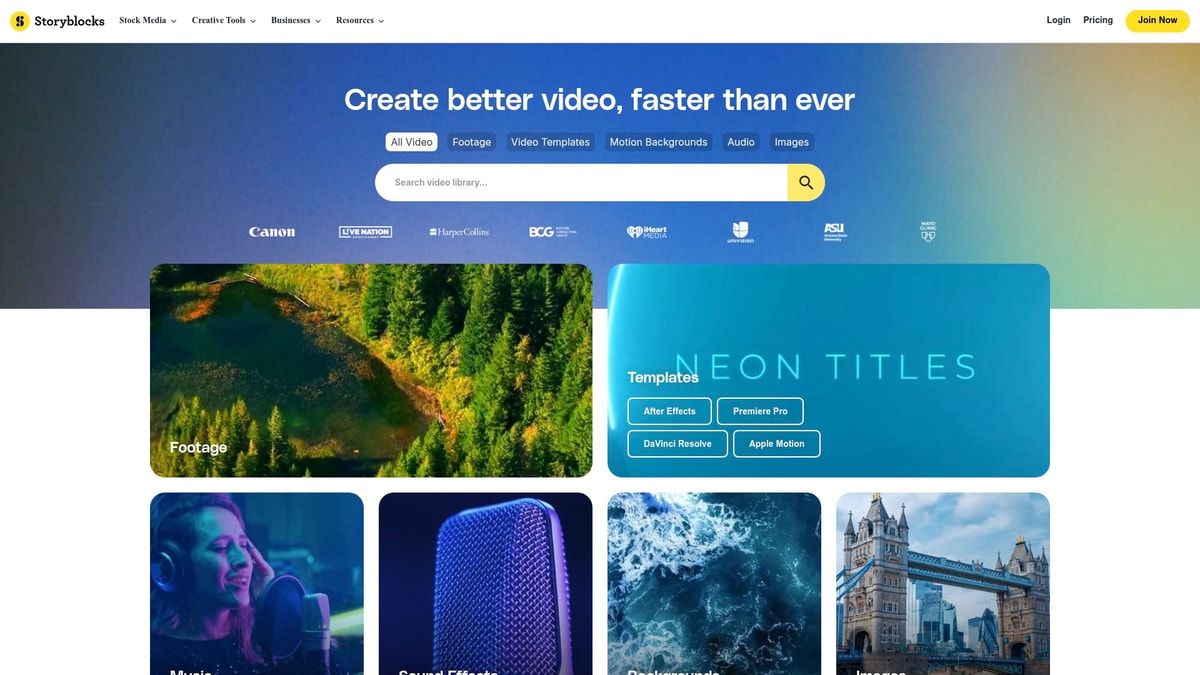 Storyblocks Downloader website preview