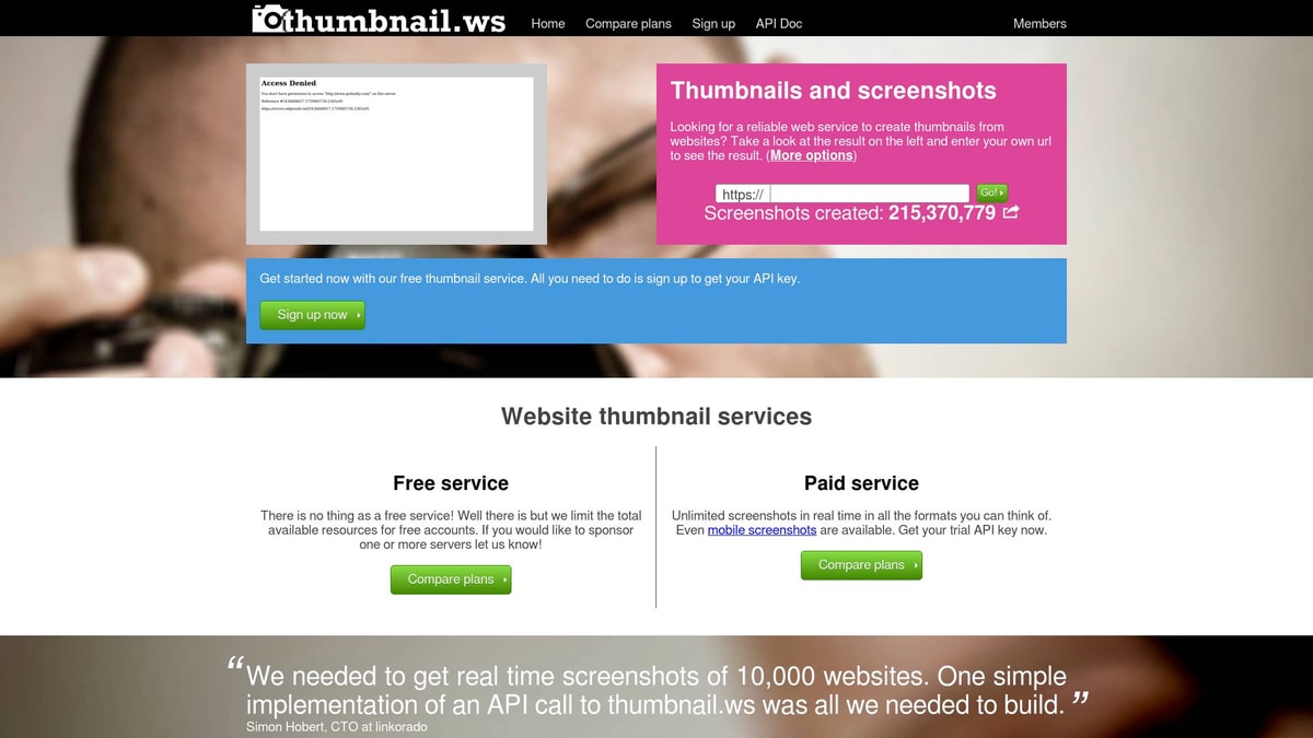 Thumbnail Downloader website preview