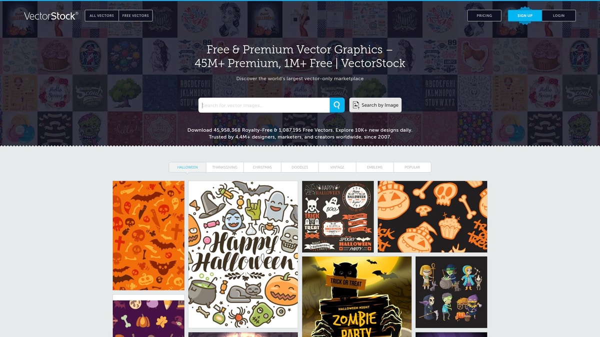 Vectorstock Downloader website preview